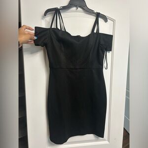 GUESS Black off the shoulder dress with 2 cami straps